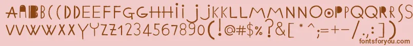 Fonte EthnicabcRegularWebfont – fontes marrons em um fundo rosa