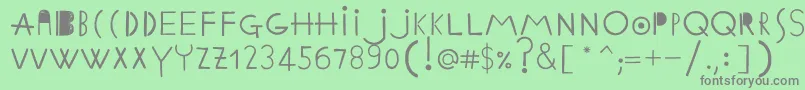 Czcionka EthnicabcRegularWebfont – szare czcionki na zielonym tle