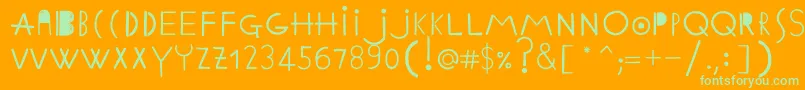 EthnicabcRegularWebfont-fontti – vihreät fontit oranssilla taustalla