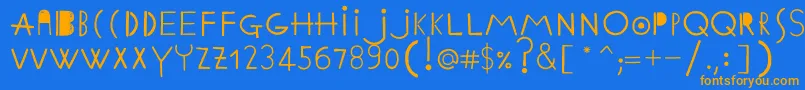 Шрифт EthnicabcRegularWebfont – оранжевые шрифты на синем фоне