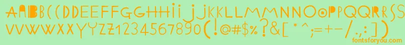 EthnicabcRegularWebfont Font – Orange Fonts on Green Background
