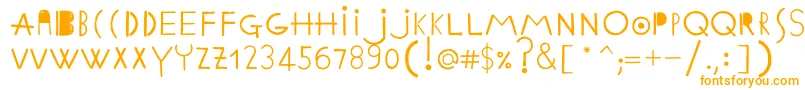 EthnicabcRegularWebfont-fontti – oranssit fontit valkoisella taustalla