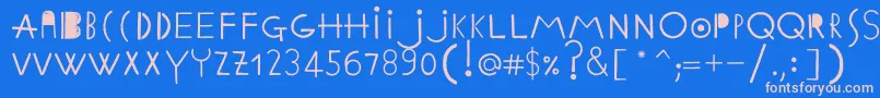 Fonte EthnicabcRegularWebfont – fontes rosa em um fundo azul