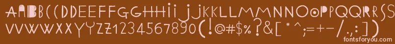 EthnicabcRegularWebfont Font – Pink Fonts on Brown Background