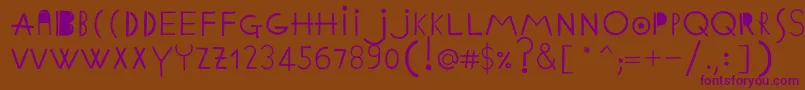 EthnicabcRegularWebfont Font – Purple Fonts on Brown Background