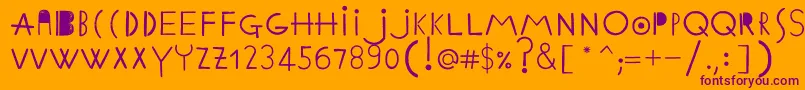 フォントEthnicabcRegularWebfont – オレンジの背景に紫のフォント