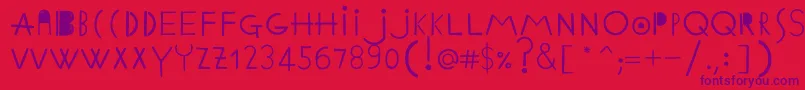 EthnicabcRegularWebfont-fontti – violetit fontit punaisella taustalla