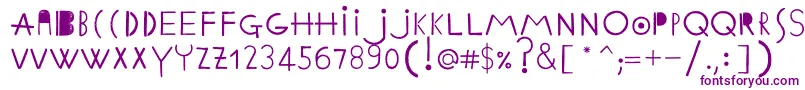 Czcionka EthnicabcRegularWebfont – fioletowe czcionki na białym tle