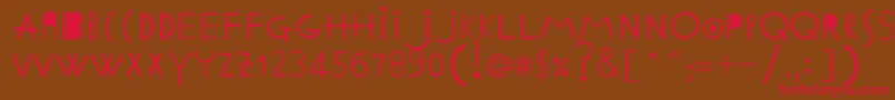 EthnicabcRegularWebfont Font – Red Fonts on Brown Background
