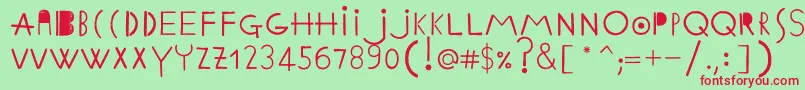 EthnicabcRegularWebfont Font – Red Fonts on Green Background