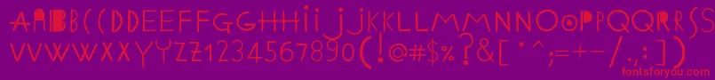 EthnicabcRegularWebfont Font – Red Fonts on Purple Background