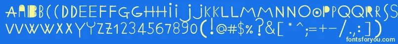 Czcionka EthnicabcRegularWebfont – żółte czcionki na niebieskim tle