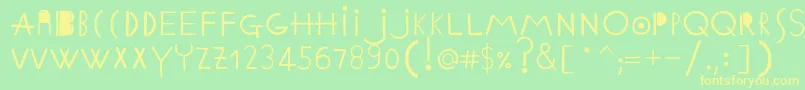 Czcionka EthnicabcRegularWebfont – żółte czcionki na zielonym tle