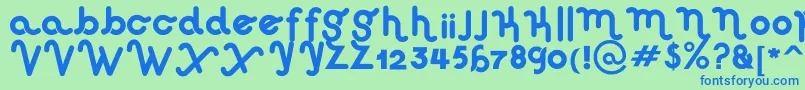 HausSweetHausRounded Font – Blue Fonts on Green Background
