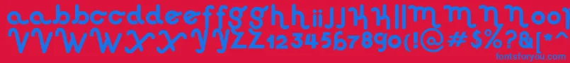 フォントHausSweetHausRounded – 赤い背景に青い文字