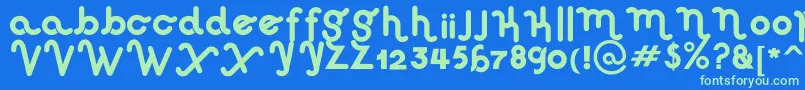 HausSweetHausRounded Font – Green Fonts on Blue Background