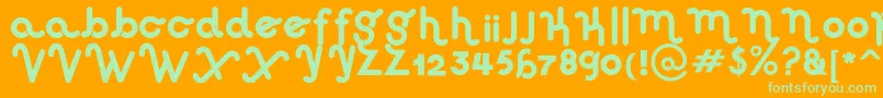 HausSweetHausRounded-Schriftart – Grüne Schriften auf orangefarbenem Hintergrund