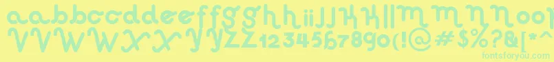 HausSweetHausRounded Font – Green Fonts on Yellow Background