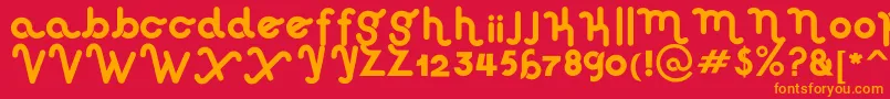 HausSweetHausRounded Font – Orange Fonts on Red Background