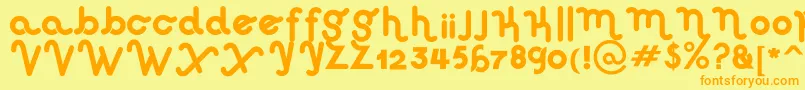 HausSweetHausRounded Font – Orange Fonts on Yellow Background