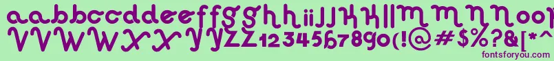 HausSweetHausRounded Font – Purple Fonts on Green Background
