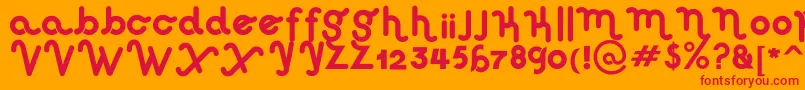 HausSweetHausRounded Font – Red Fonts on Orange Background
