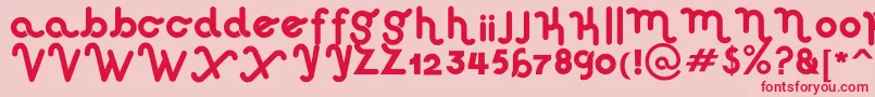 HausSweetHausRounded Font – Red Fonts on Pink Background
