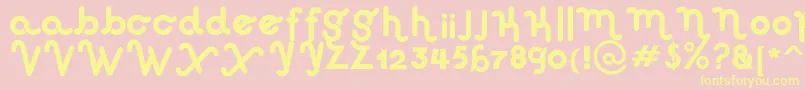 HausSweetHausRounded Font – Yellow Fonts on Pink Background