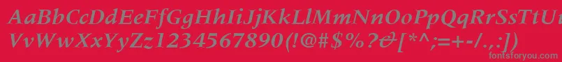 fuente MeridienLtBoldItalic – Fuentes Grises Sobre Fondo Rojo