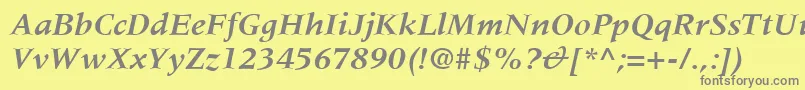 MeridienLtBoldItalic Font – Gray Fonts on Yellow Background