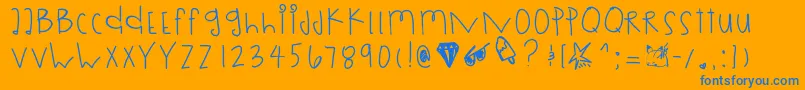 Rollingdices Font – Blue Fonts on Orange Background