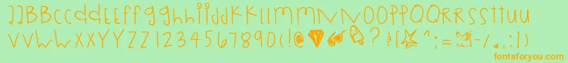 Rollingdices Font – Orange Fonts on Green Background