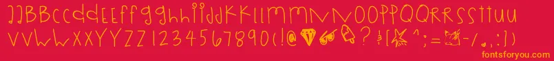 Rollingdices Font – Orange Fonts on Red Background