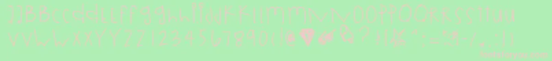 Rollingdices Font – Pink Fonts on Green Background
