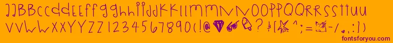 Rollingdices Font – Purple Fonts on Orange Background