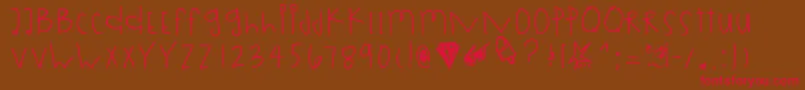 Rollingdices Font – Red Fonts on Brown Background