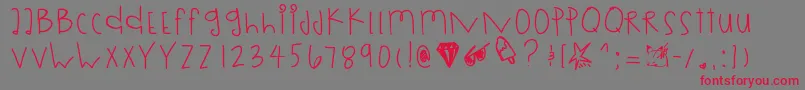 Rollingdices Font – Red Fonts on Gray Background