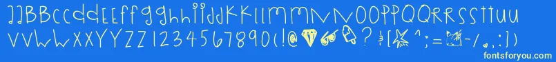 Шрифт Rollingdices – жёлтые шрифты на синем фоне
