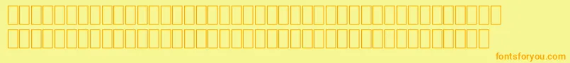 フォントWpce08n – オレンジの文字が黄色の背景にあります。