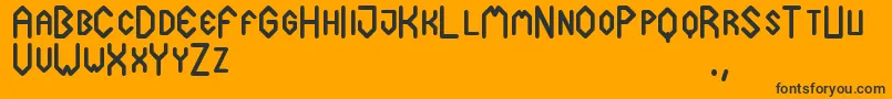 Cuadradex Font – Black Fonts on Orange Background