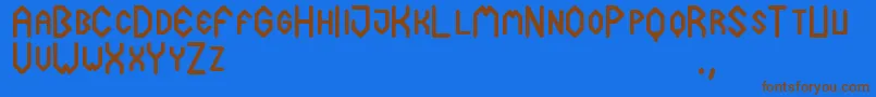 Cuadradex Font – Brown Fonts on Blue Background
