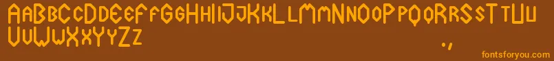 Cuadradex Font – Orange Fonts on Brown Background