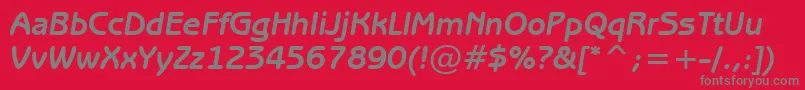 フォントBenguiatGothicBoldItalicBt – 赤い背景に灰色の文字