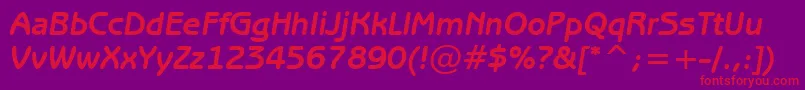 BenguiatGothicBoldItalicBt Font – Red Fonts on Purple Background