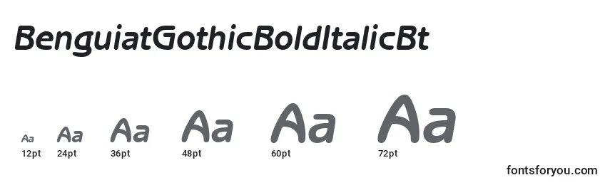 BenguiatGothicBoldItalicBt Font Sizes
