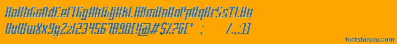 フォントPlatformEight – オレンジの背景に青い文字