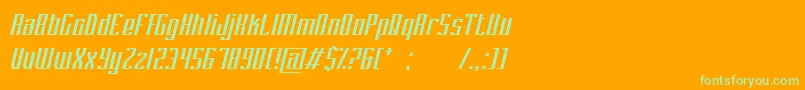 PlatformEight Font – Green Fonts on Orange Background