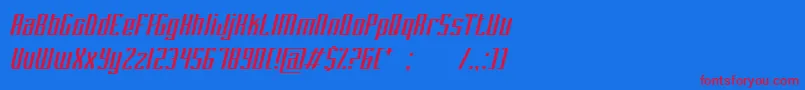 フォントPlatformEight – 赤い文字の青い背景