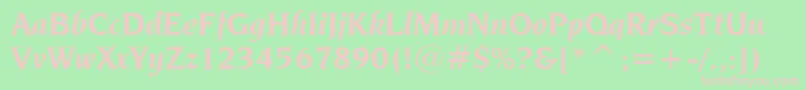 NovareseBoldItalicBt Font – Pink Fonts on Green Background