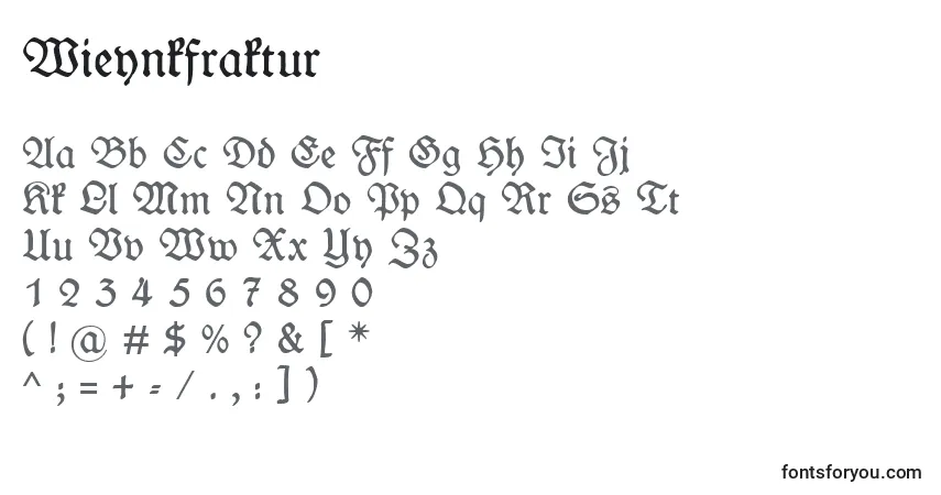 Czcionka Wieynkfraktur – alfabet, cyfry, specjalne znaki